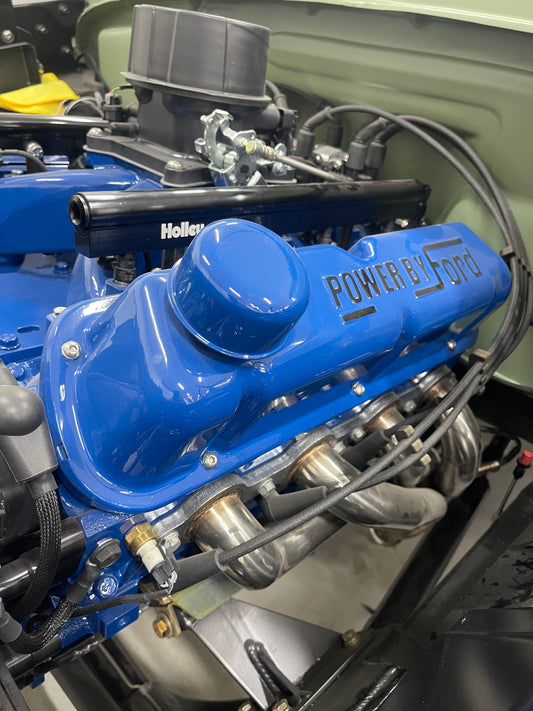 Picture Shows Valve Cover Adapters Installed with Valve Covers