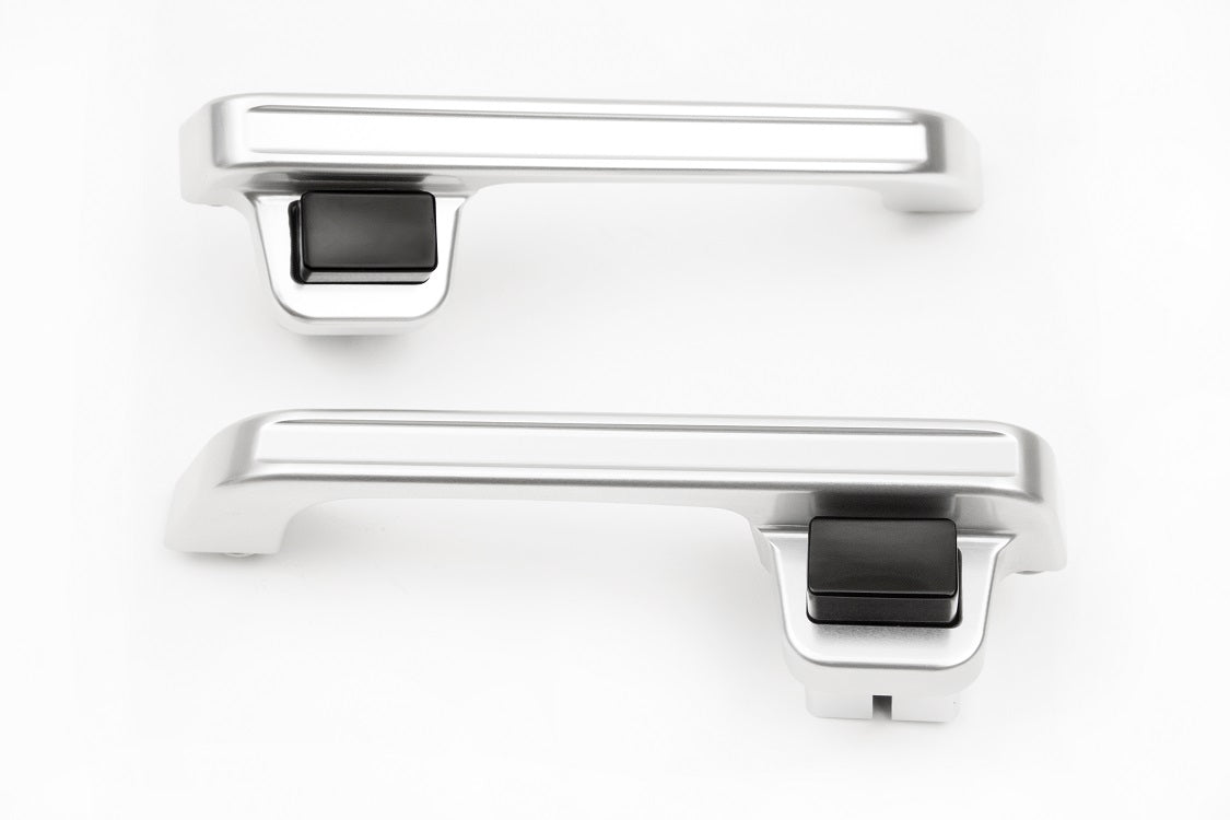 GM C-10 73-87 Aluminum Door Handles; Silver Anodized W/Black Button (pair)