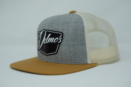 Delmo's 3D Logo Flat Bill Mesh Snapback Tri-Color
