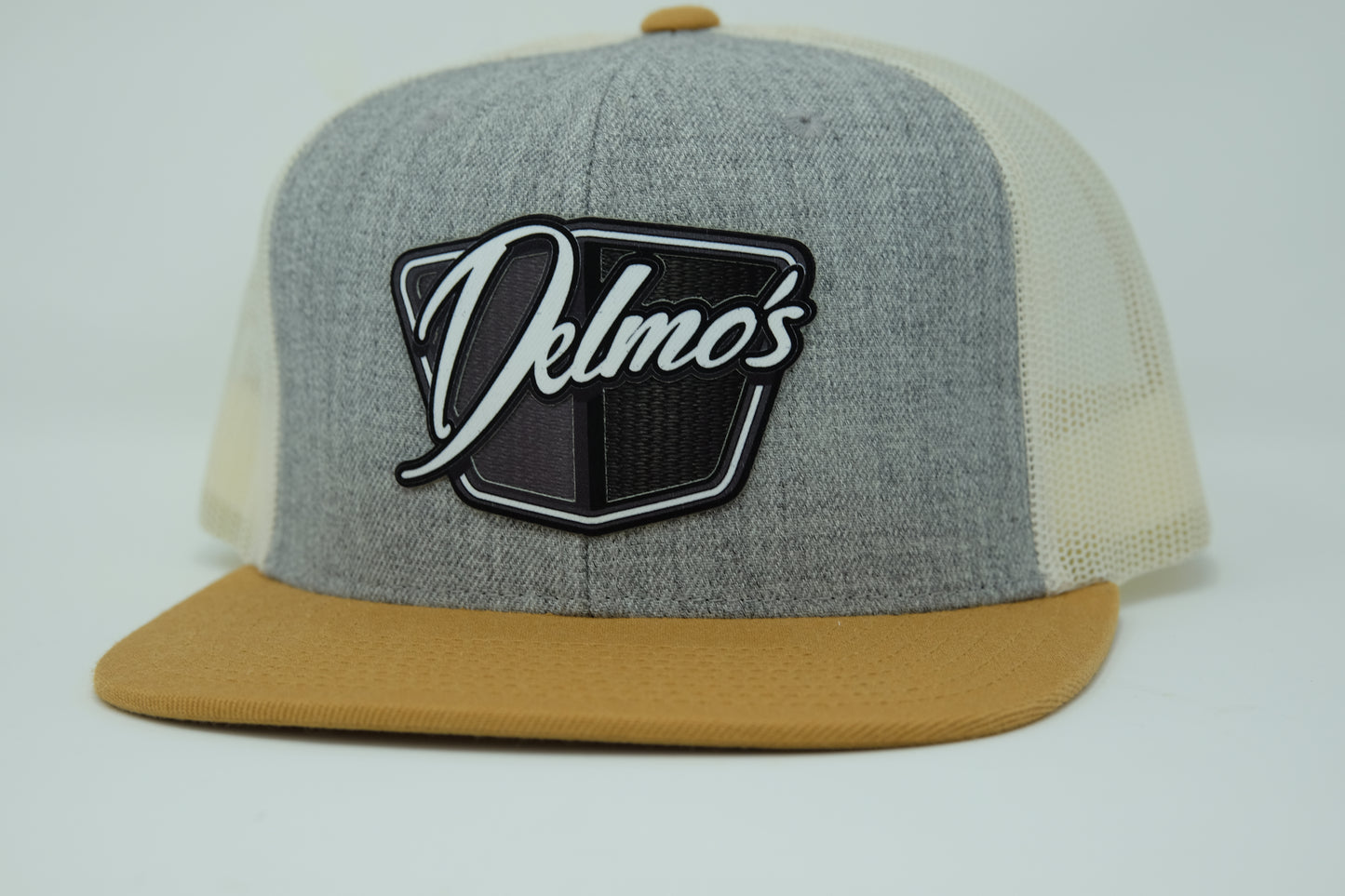 Delmo's 3D Logo Flat Bill Mesh Snapback Tri-Color