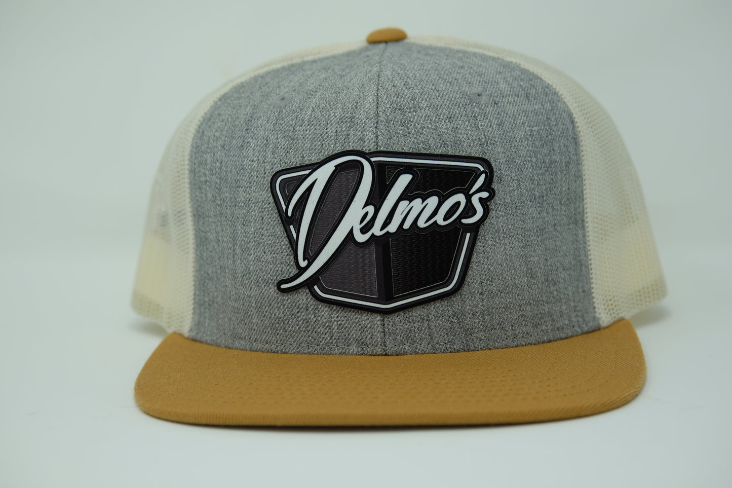 Delmo's 3D Logo Flat Bill Mesh Snapback Tri-Color