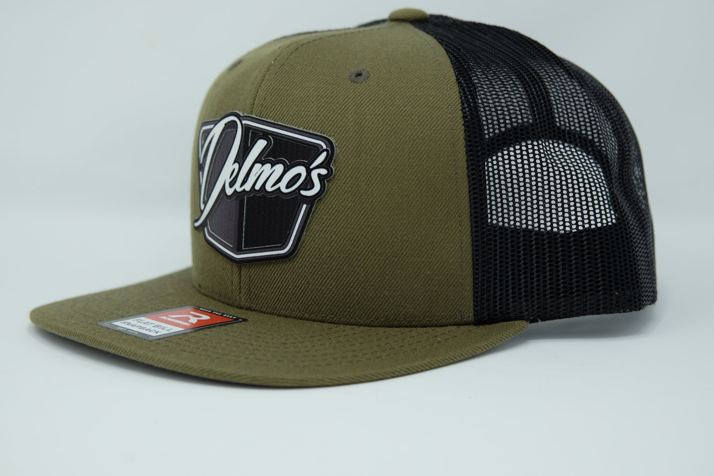 Delmo's 3D Logo Flat Bill Mesh Snapback Loden/Black