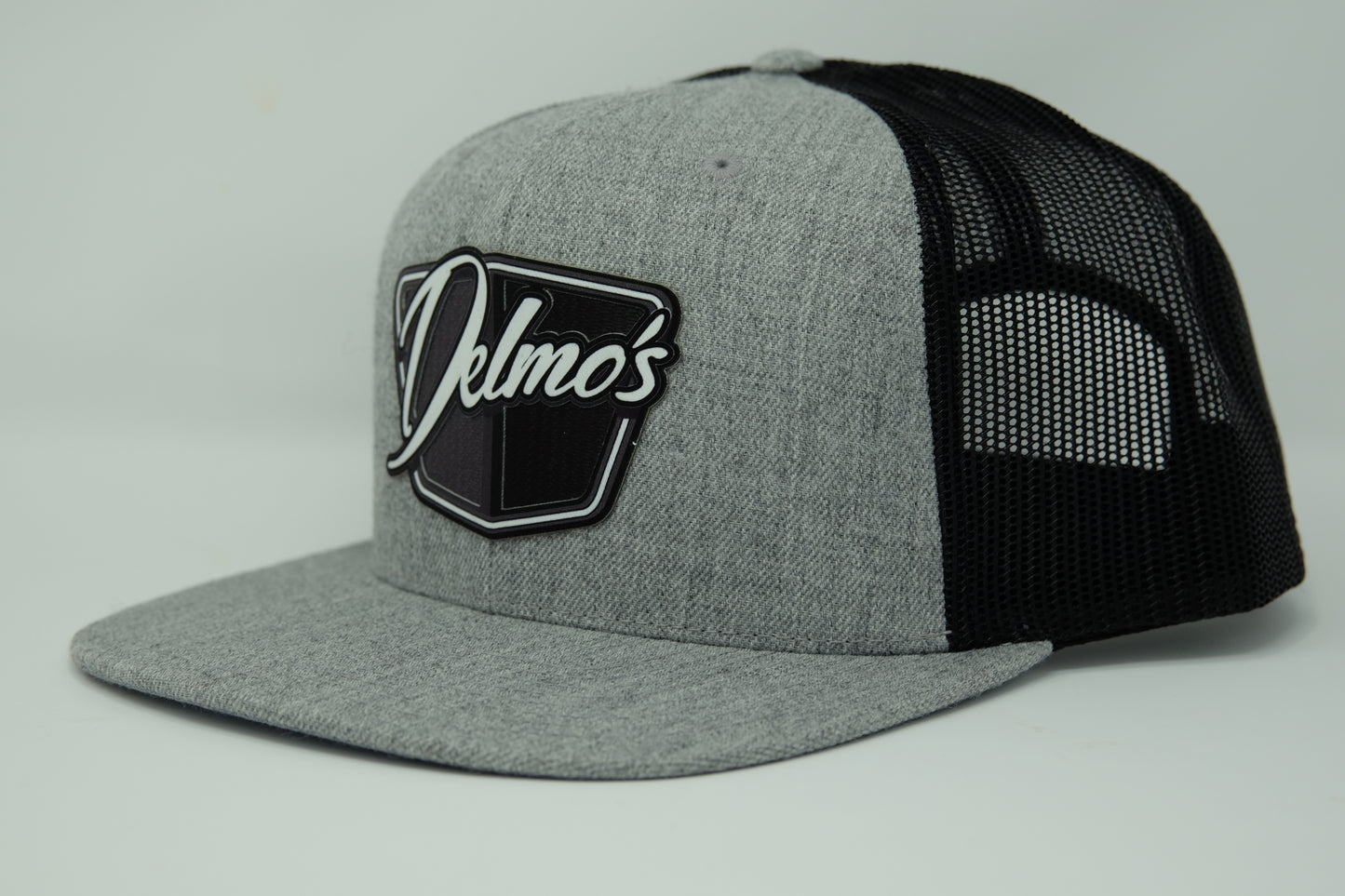 Delmo's 3D Logo Flat Bill Mesh Snapback Grey/Black