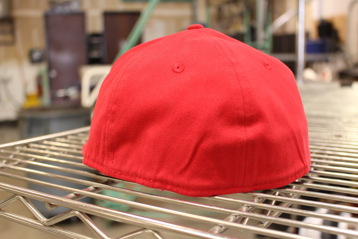 Delmo's Prescott Logo Fitted Flat Bill Red