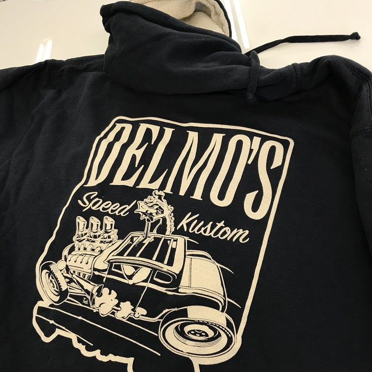 Delmo's Hot Rod Sherpa Zipup Hoodie Navy