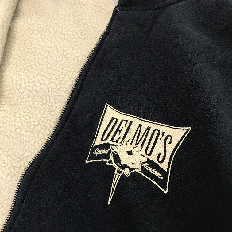 Delmo's Hot Rod Sherpa Zipup Hoodie Navy