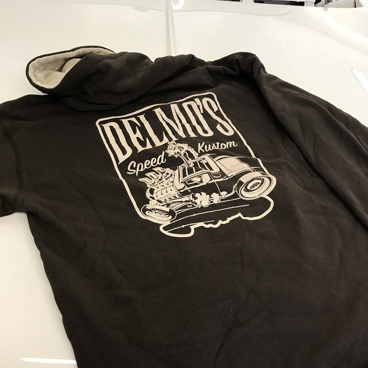 Delmo's Hot Rod Sherpa Zipup Hoodie Brown