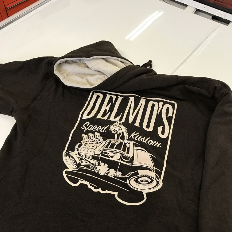 SALE!!! Delmo's Hot Rod Sherpa Zipup Hoodie Brown